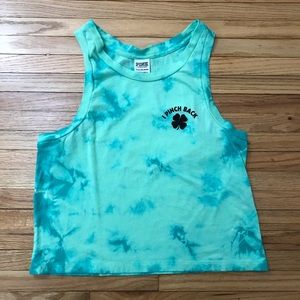 VS PINK “I pinch back” Tie Dye Cropped Tank